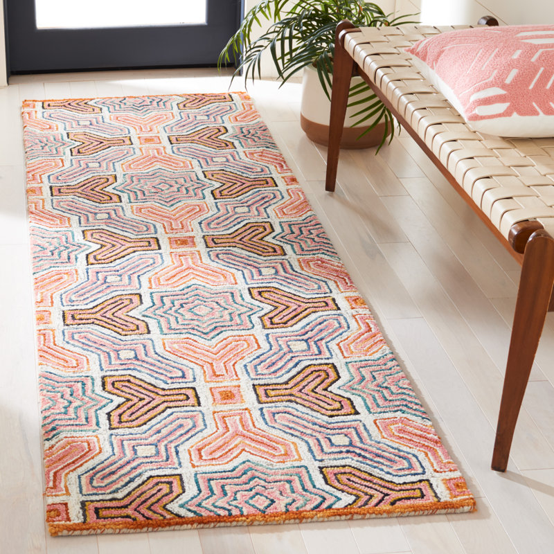 Union Rustic Deyoung Wool Pink/Orange Rug Wayfair